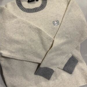 Men's Cream and Gray Sweater